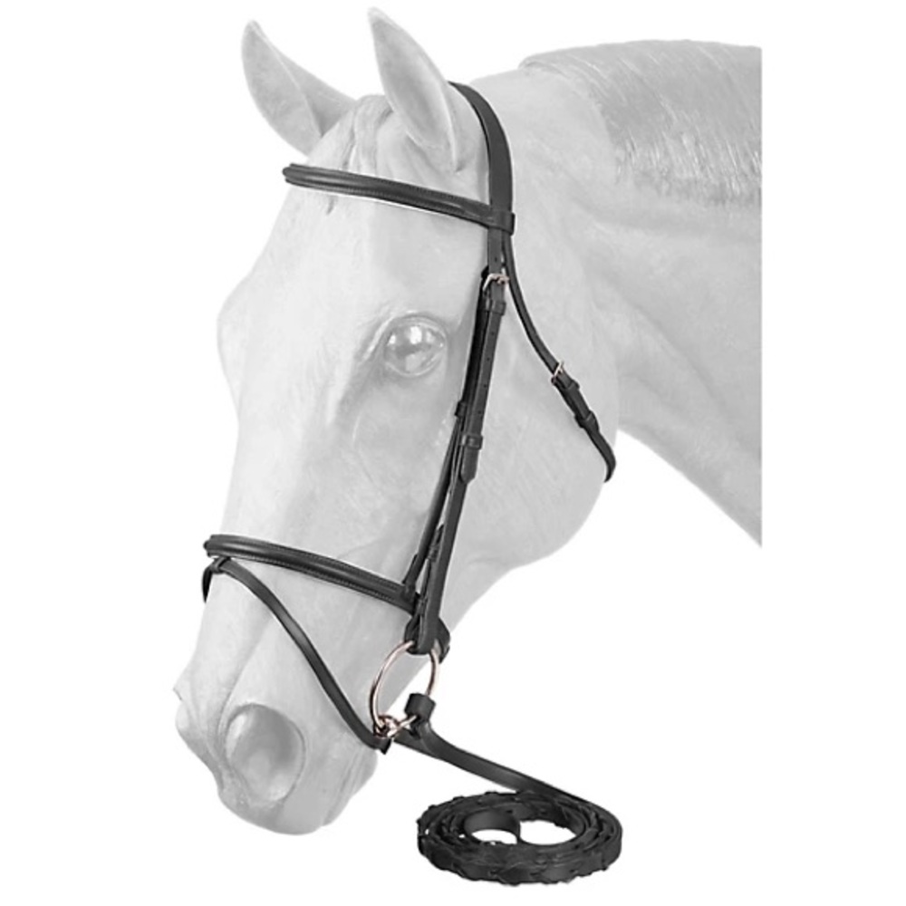 Tough-1 Padded Flash Noseband Bridle NWT Brown